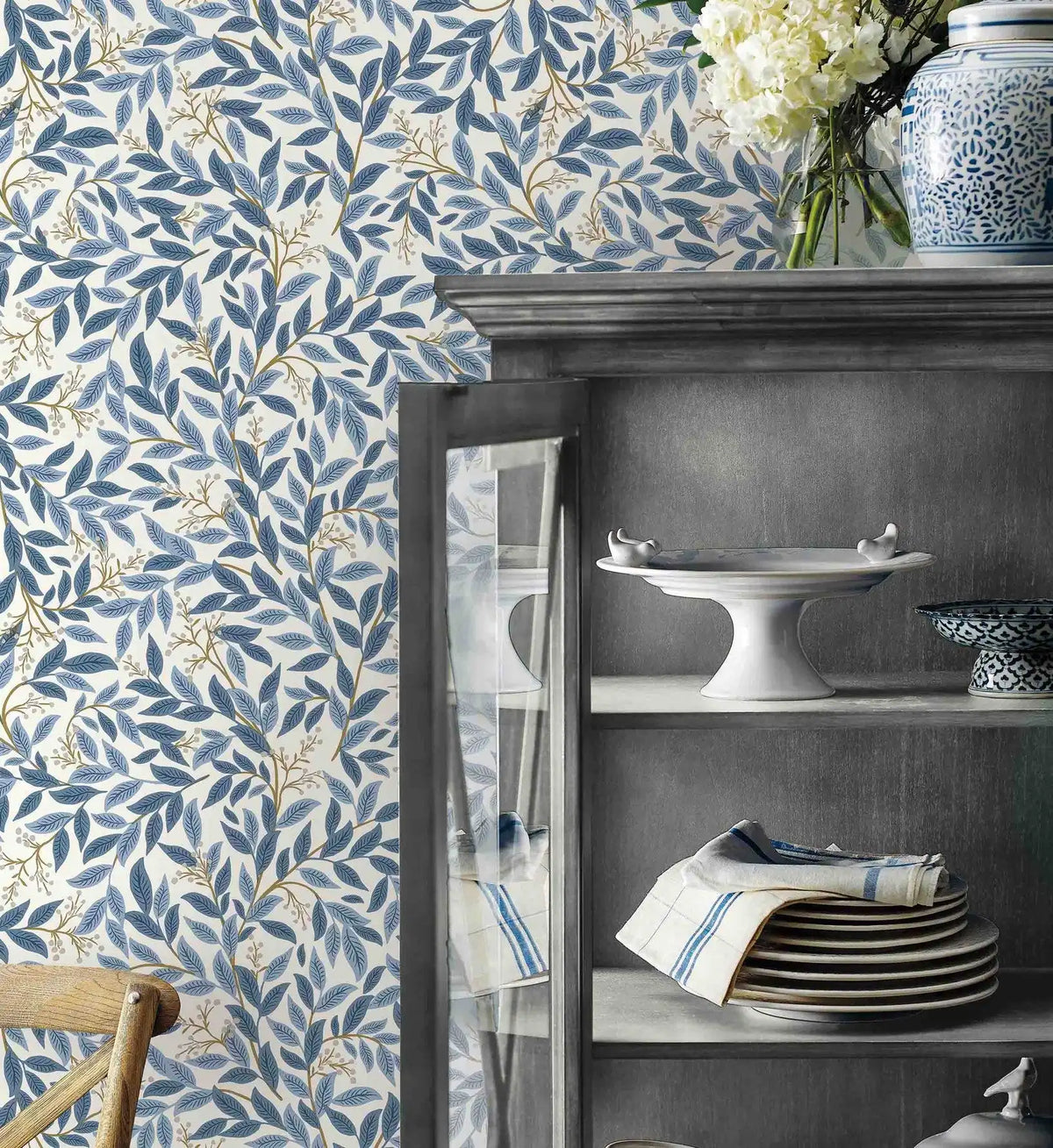 Willowberry Peel & Stick Wallpaper - Blue & White