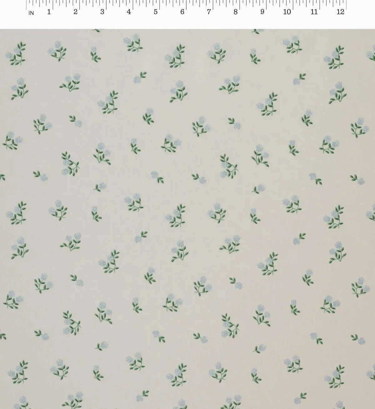 Ditsy Hydrangea Cotton Fabric - Cream
