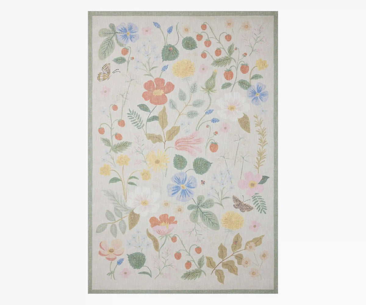 Cotswolds Strawberry Fields Power Loomed Rug - Ivory