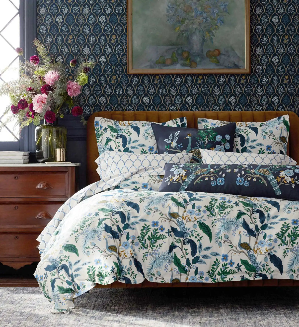 Sateen Duvet Cover - Peacock Ivory