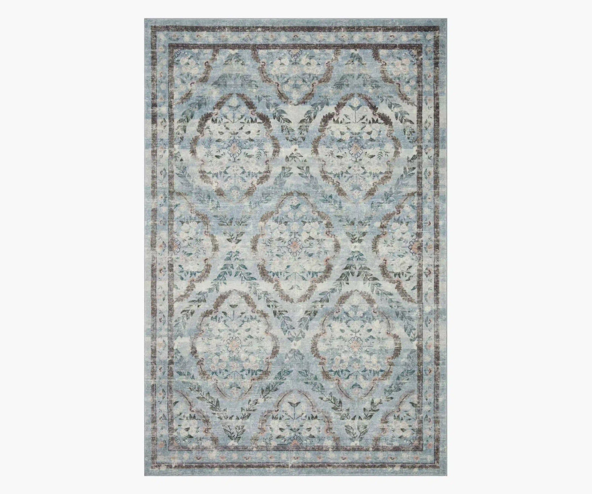 Courtyard Chateau Printed Rug - Blue