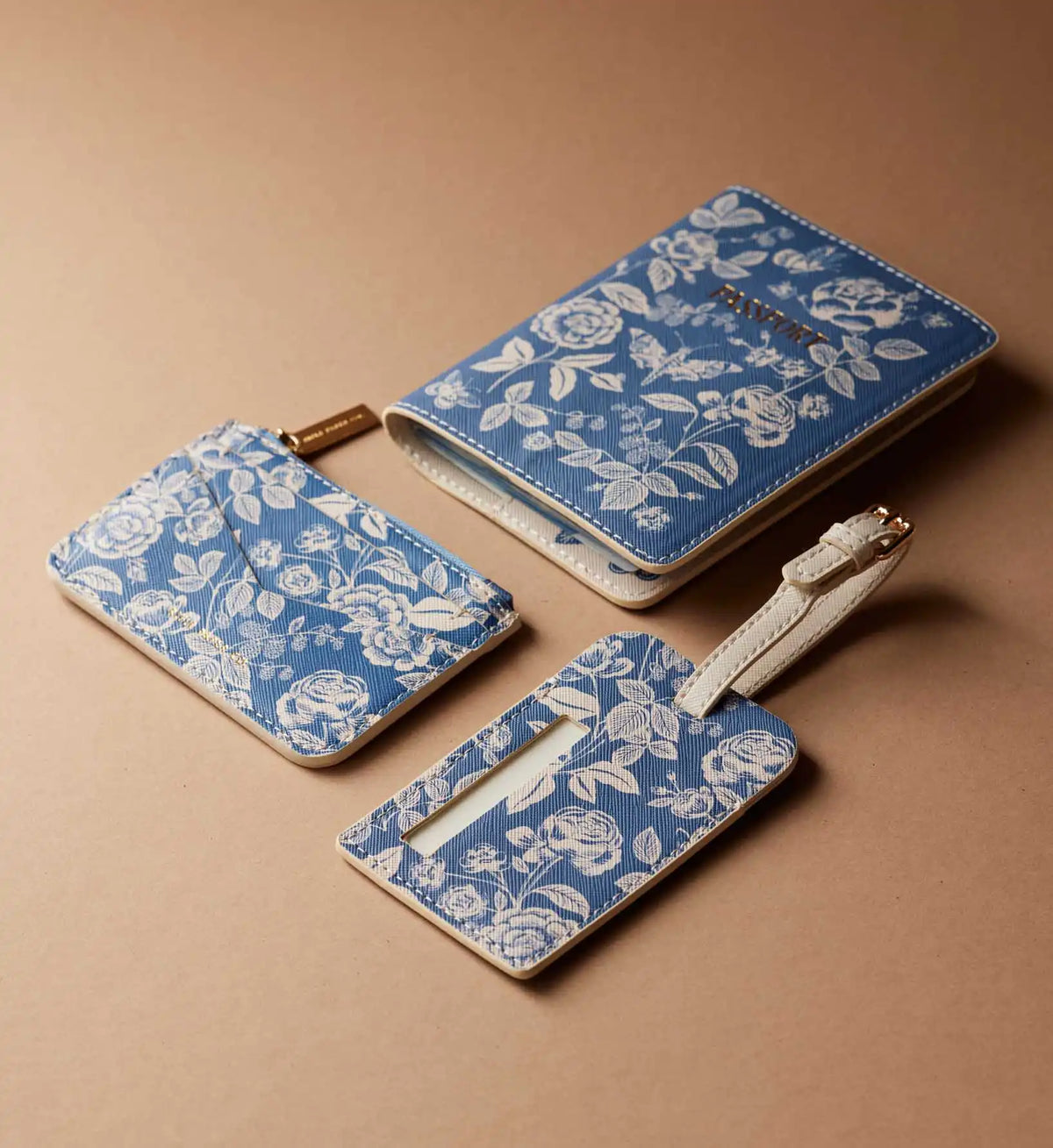 Key Ring Card Case - English Rose