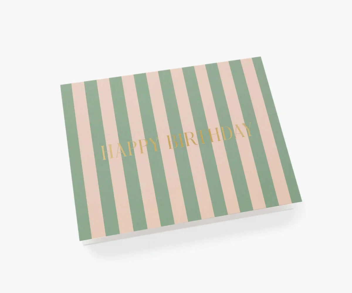 Cabana Stripe Birthday Card - Single Card