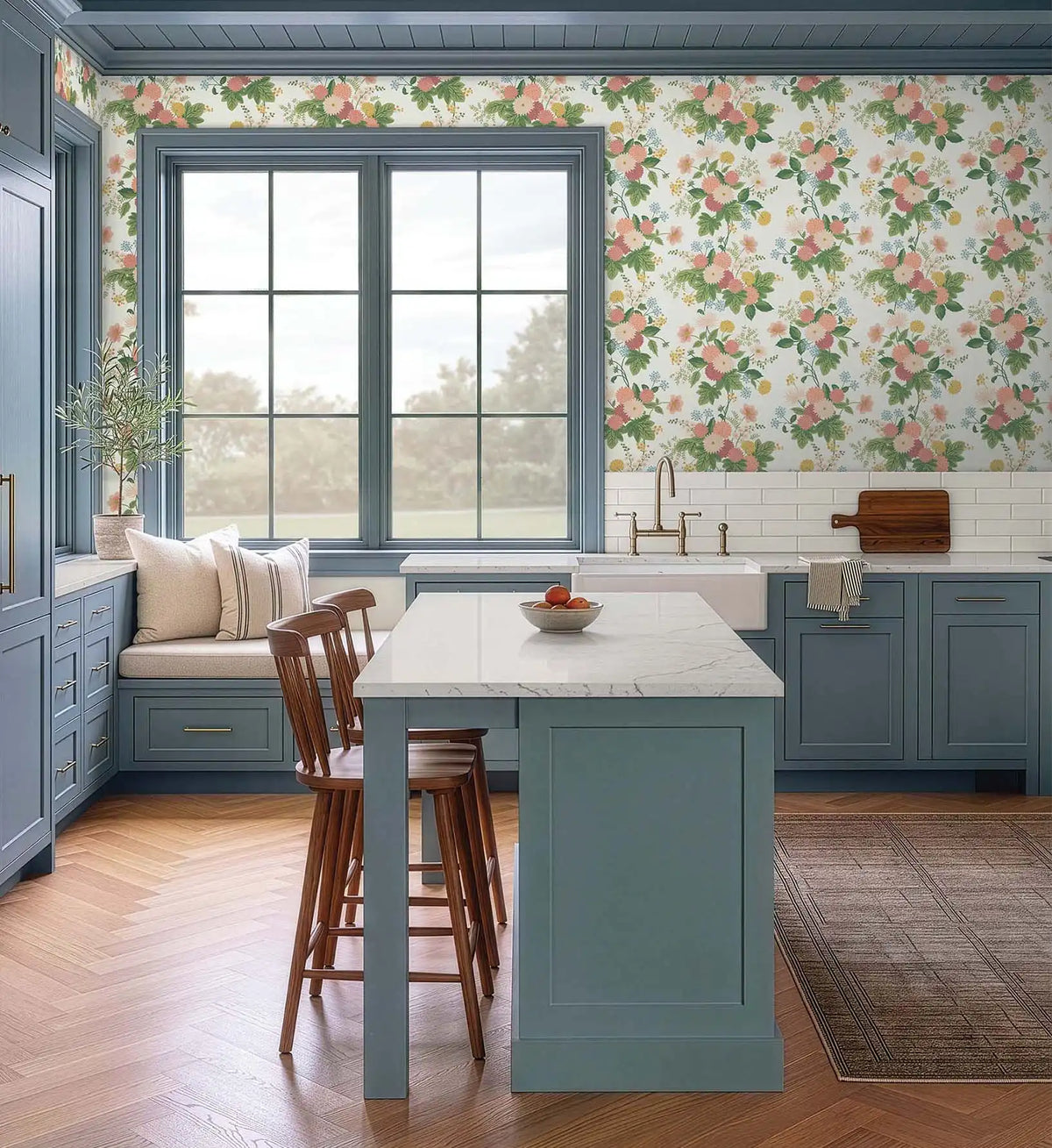 Dahlia Wallpaper Sample - Cream