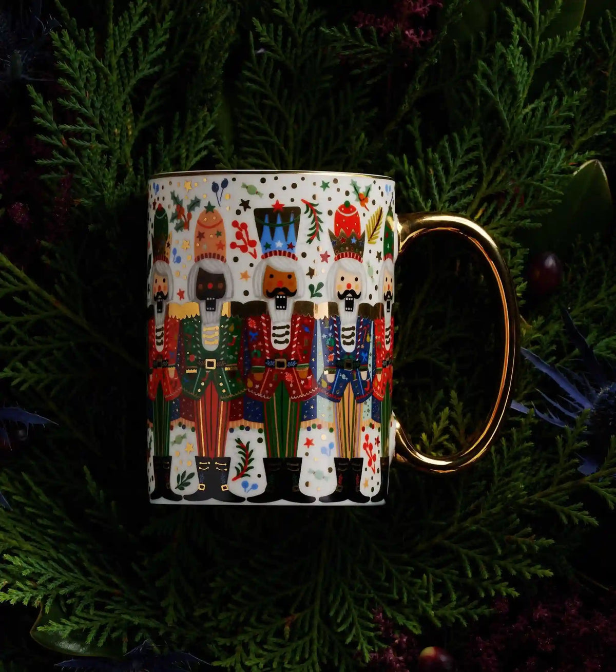 Holiday Porcelain Mug - Nutcracker Brigade