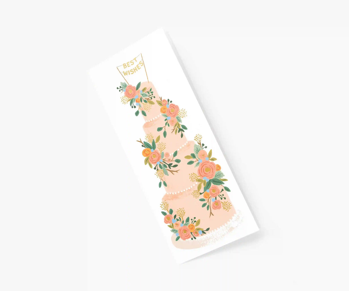 Tall Wedding Cake Money Holder Card - Single Card