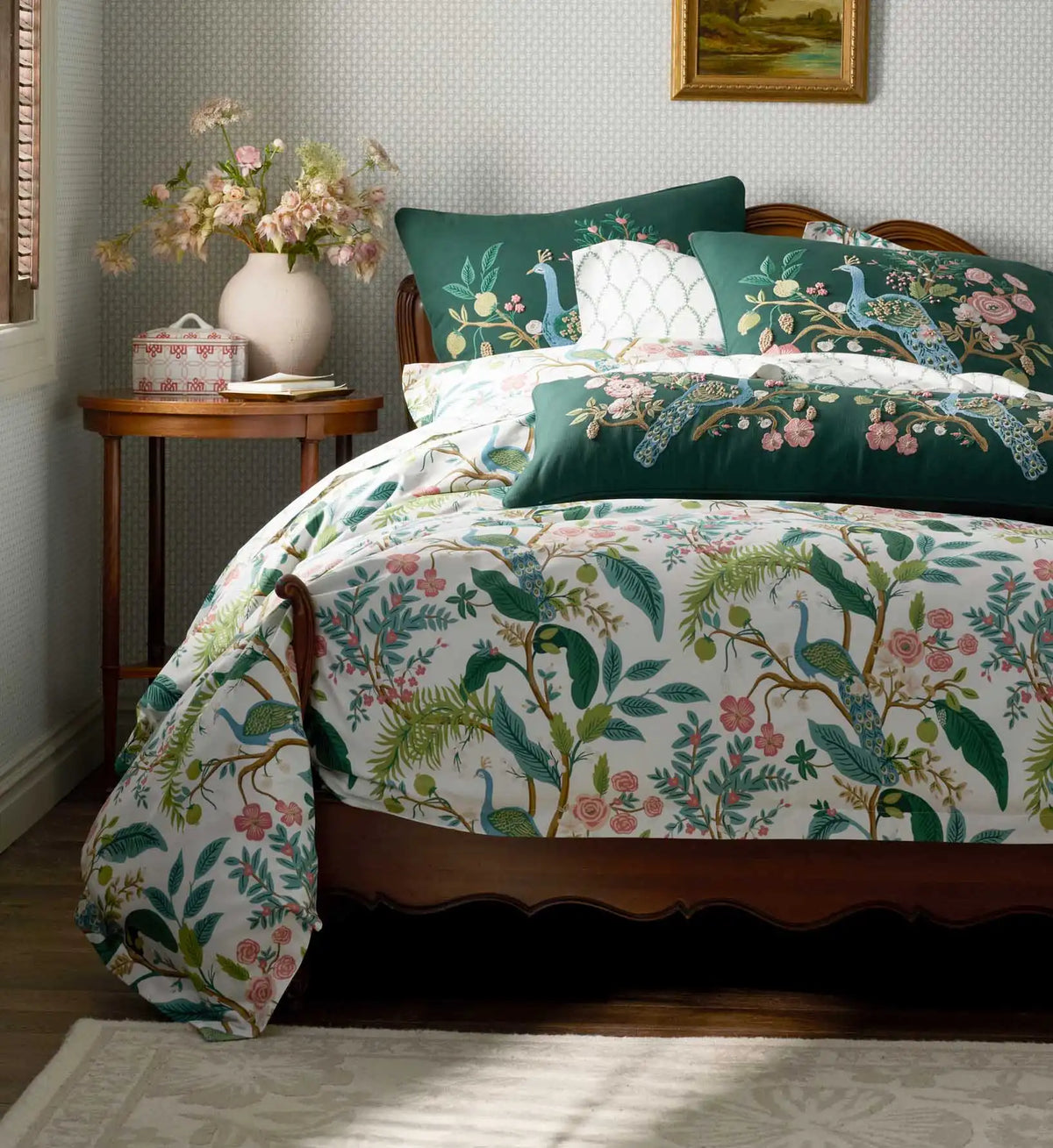 Sateen Comforter - Peacock White