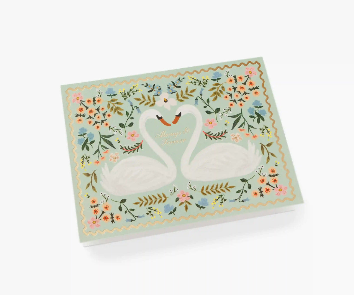 Always & Forever Swans Wedding Card - Single Card