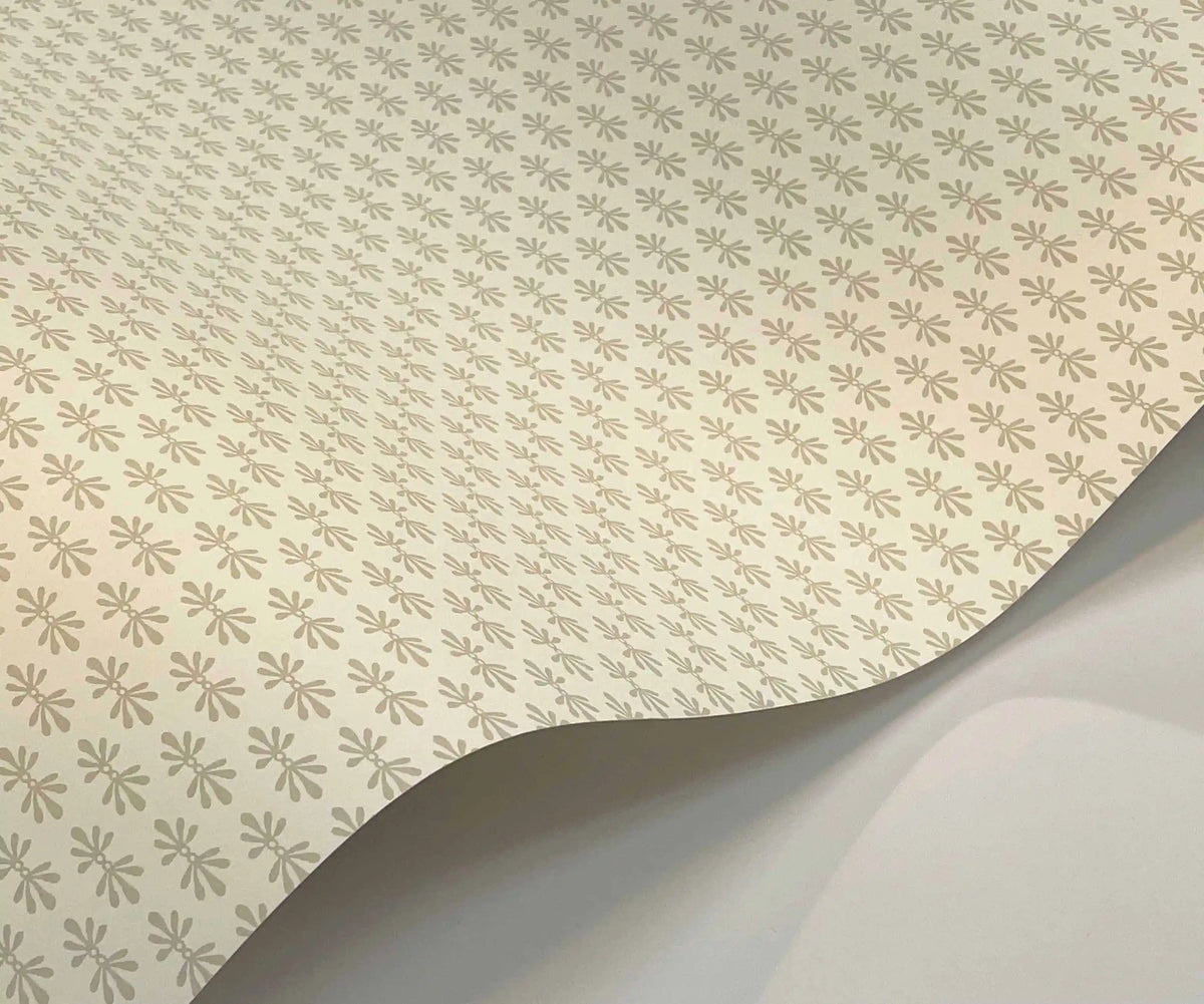 Petal Wallpaper Sample - White & Linen
