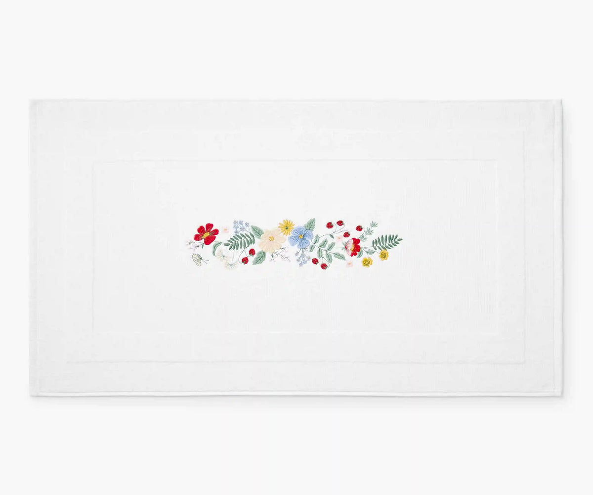 Embroidered Bath Mat - Strawberry Fields