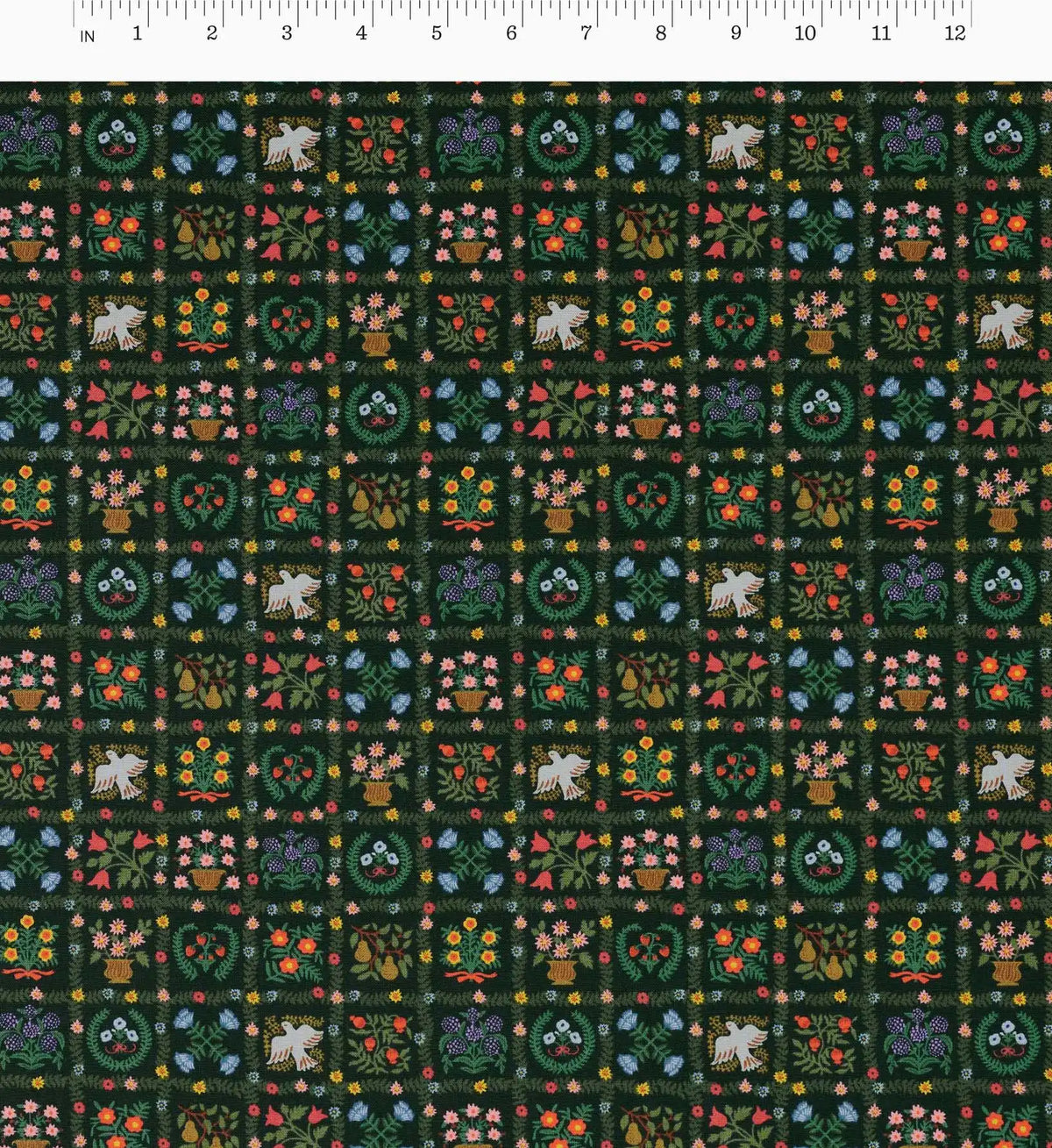 Helena Cotton Fabric - Evergreen