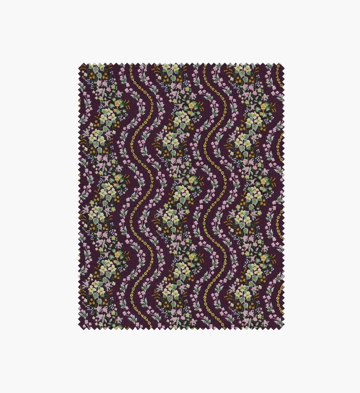 Wildwood Vines Cotton Metallic Fabric - Aubergine