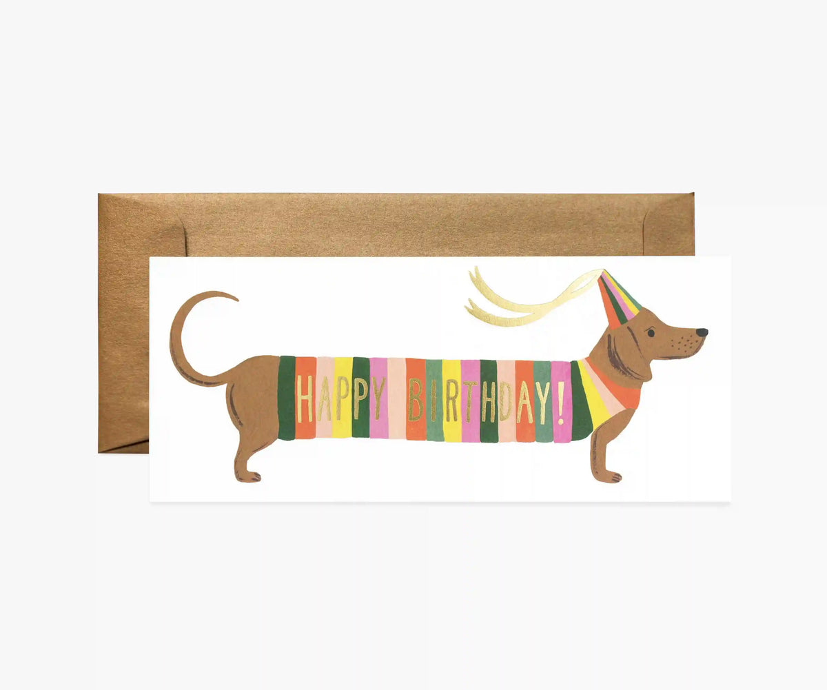 Hot Dog Money Holder Birthday Card - Single Card