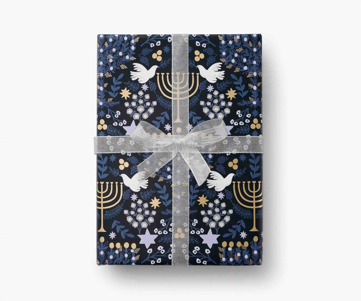 Holiday Wrapping Roll - Laurel Menorah
