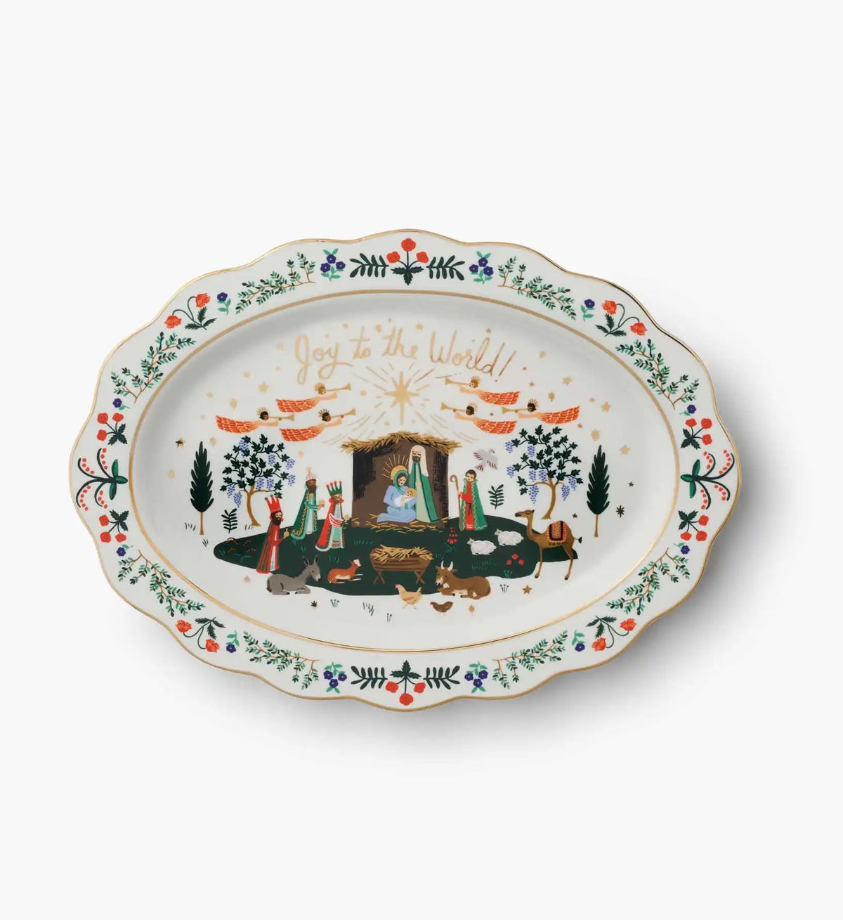 Large Porcelain Serving Platter - Nativity