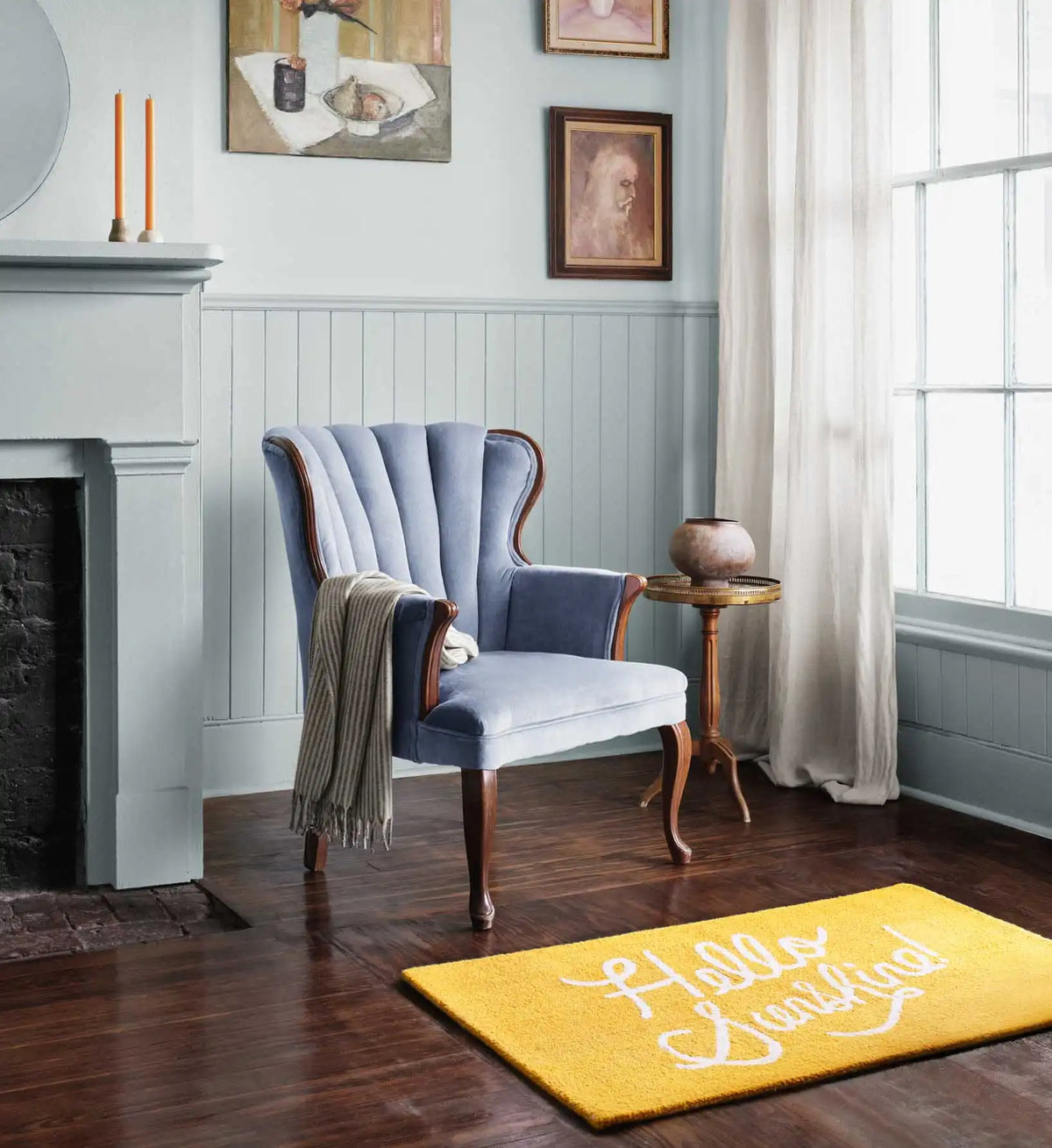 Minnie Hello Sunshine Wool-Hooked Rug - Yellow