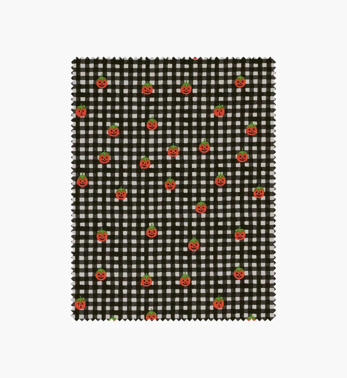 Pumpkin Gingham Cotton Fabric - Black