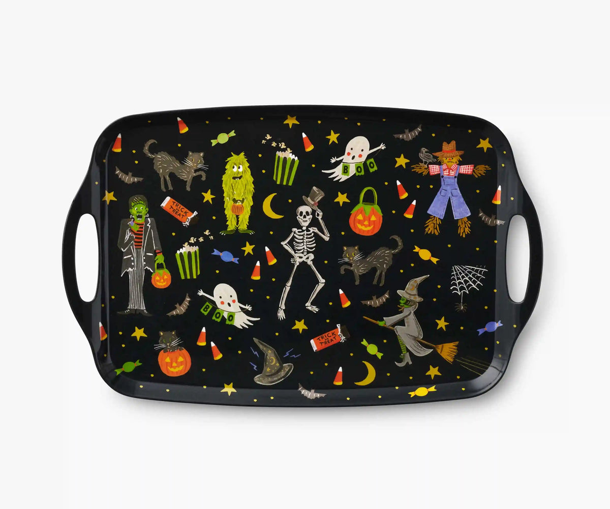 Melamine Serving Platter with Handles - Halloween Parade