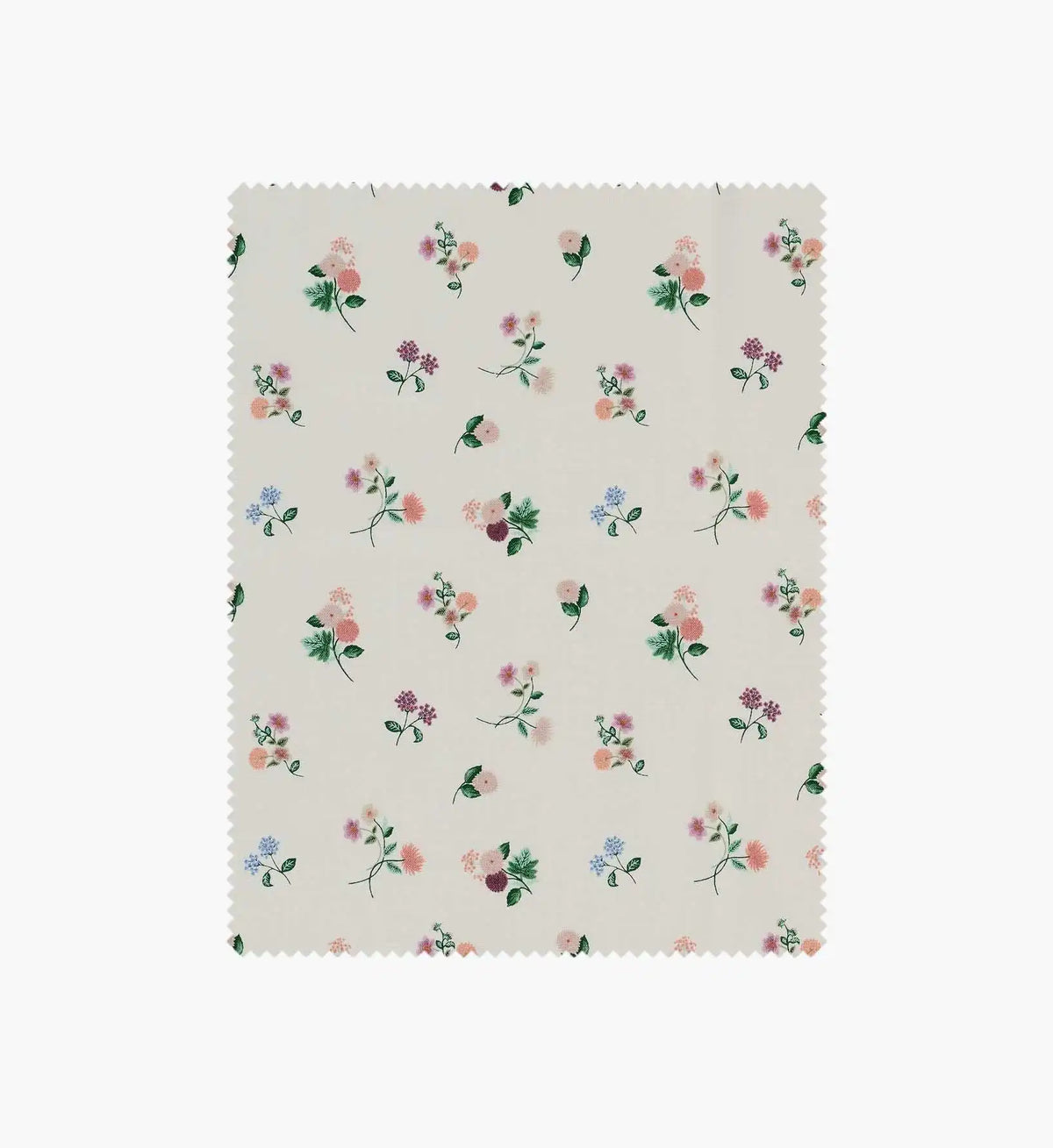 Ditsy Dahlia Cotton Fabric - Cream