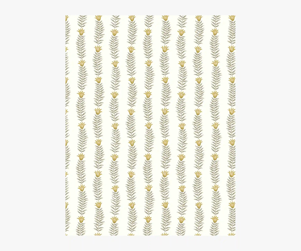 Eden Wallpaper Sample - White & Metallic Gold