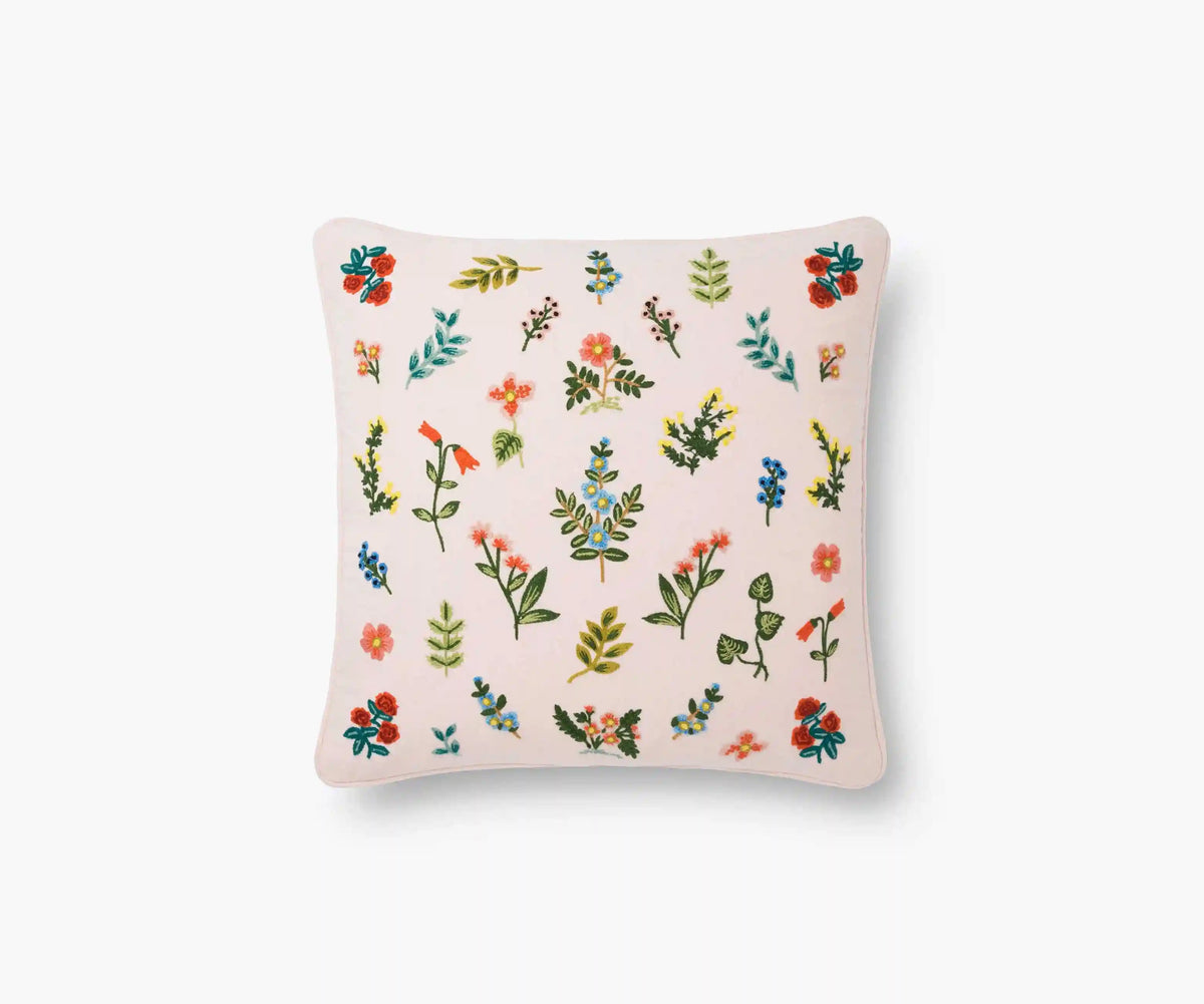 Wildwood Embroidered Pillow - Blush