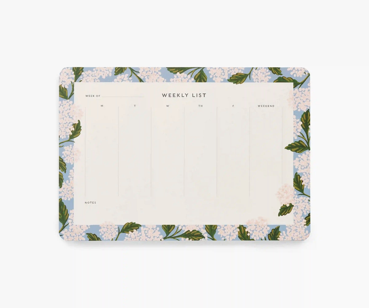 Weekly Desk Pad - Hydrangea
