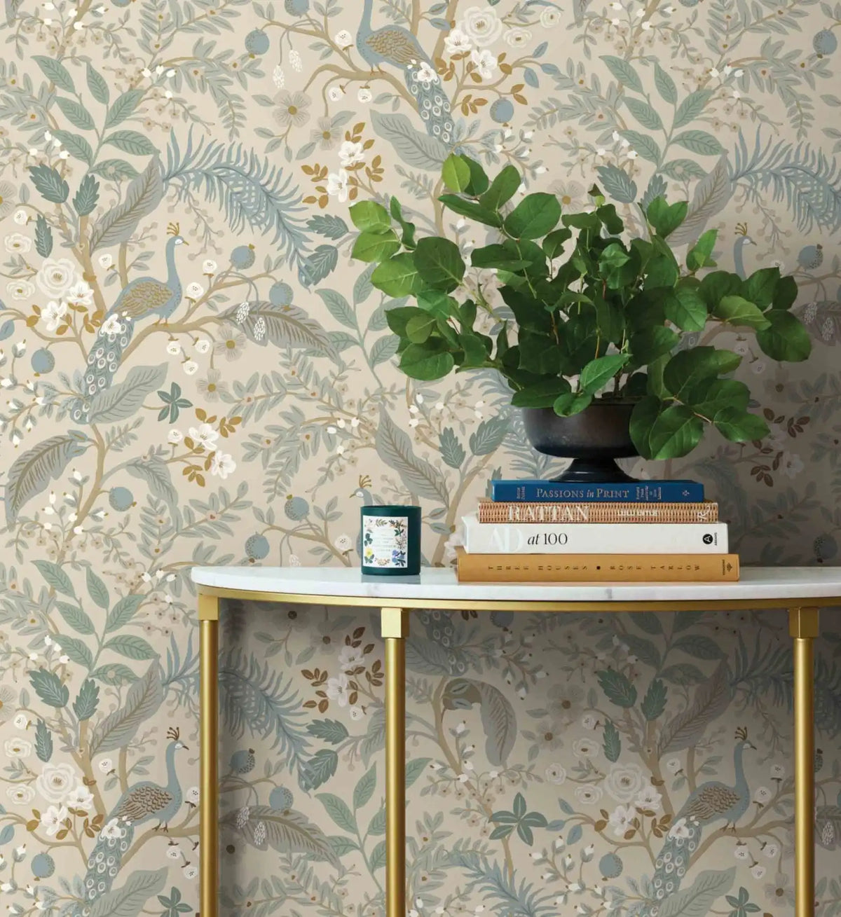 Peacock Garden Peel & Stick Wallpaper - Linen