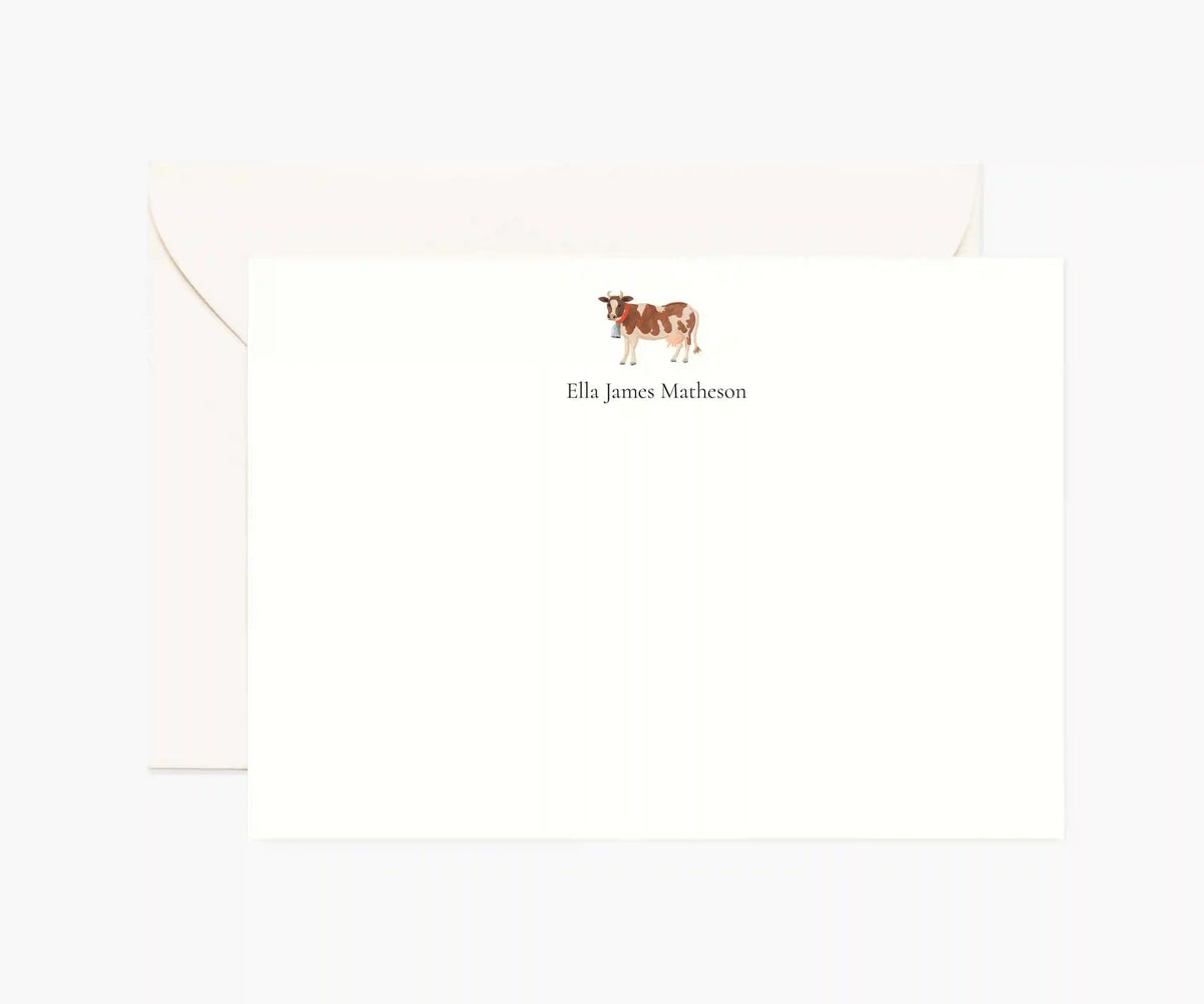 Animals Personalized Stationery  - Cow