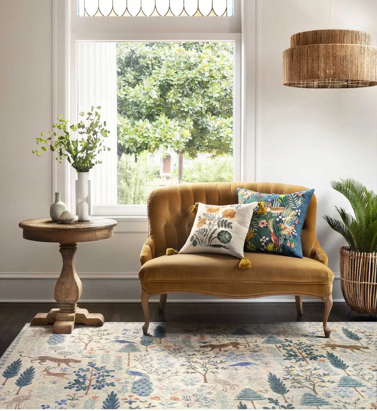 Jungle Embroidered Pillow - Multi