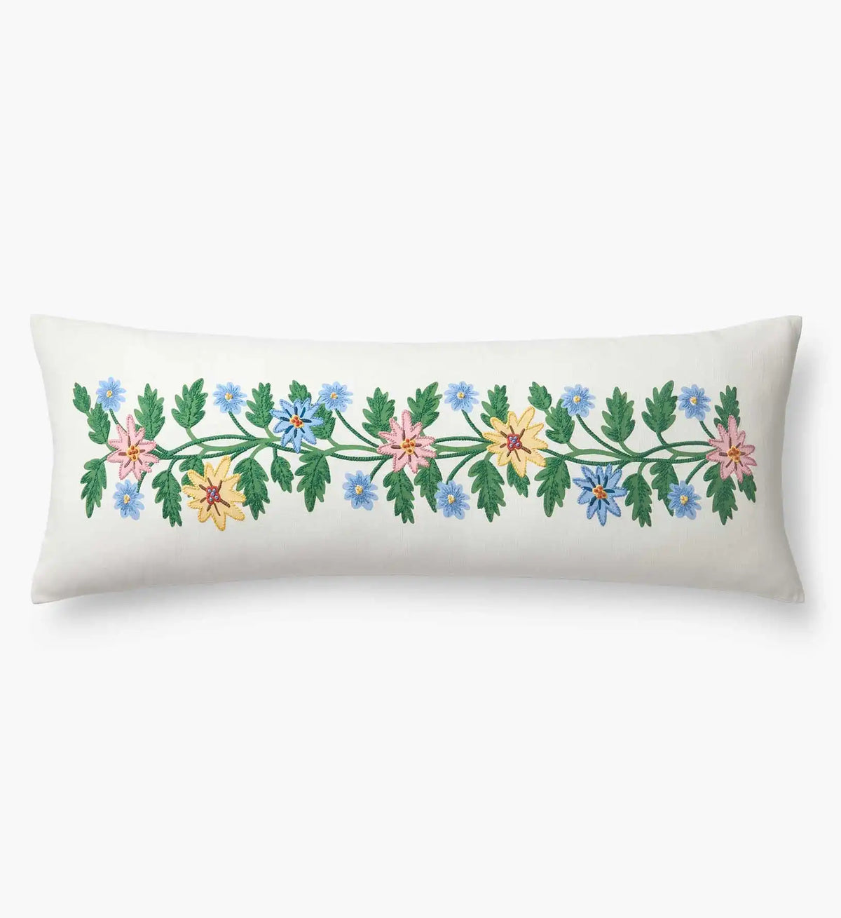 Embroidered Lumbar Pillow Cover - Helena