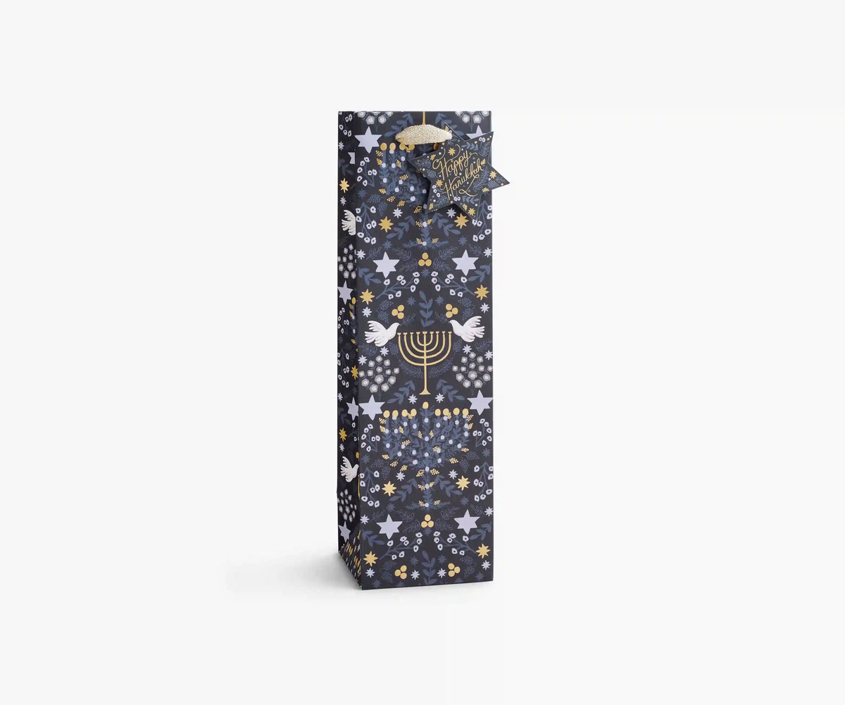 Laurel Menorah Wine Gift Bag