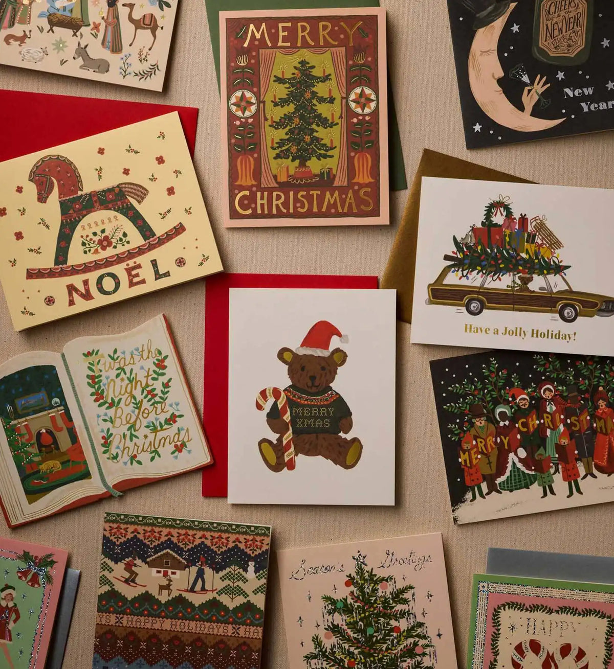 Noel Rocking Horse Holiday Card - Single Card