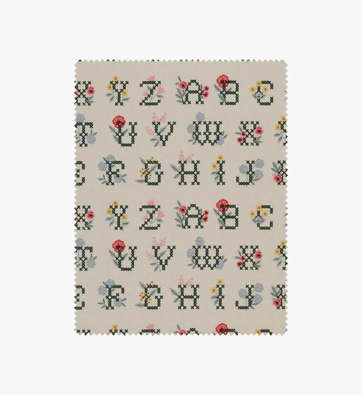 Cross Stitch Letters Canvas Fabric - Linen