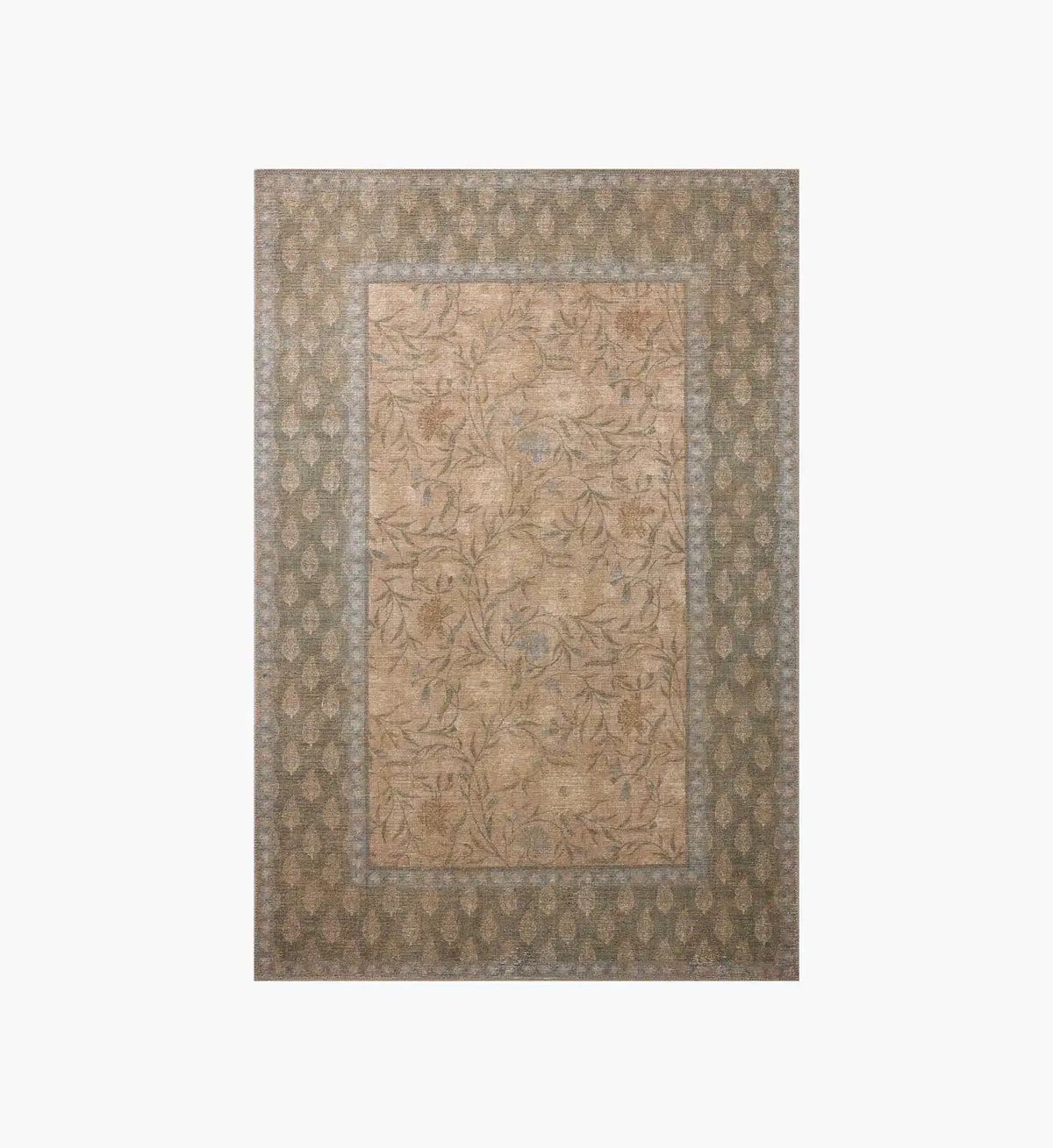 Edinburgh Aster Power Loomed Rug - Sand & Green