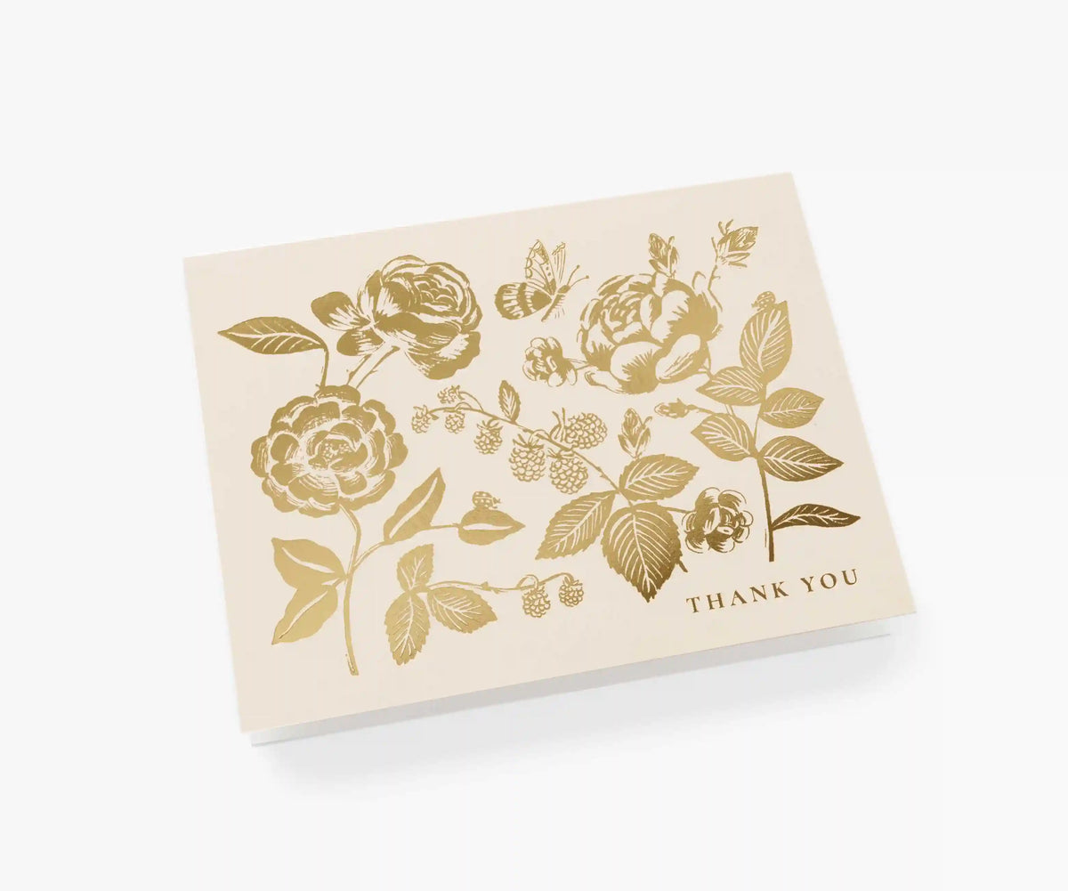 English Rose Thank You Card - Single Card