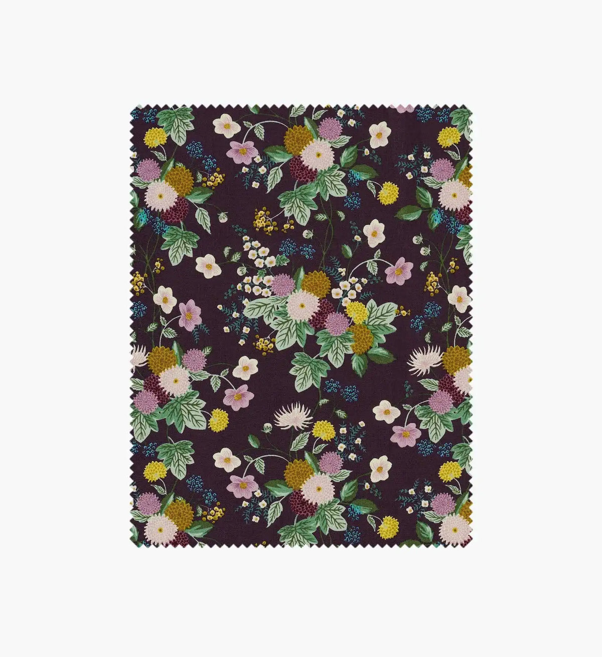 Dahlia Cotton Fabric - Aubergine