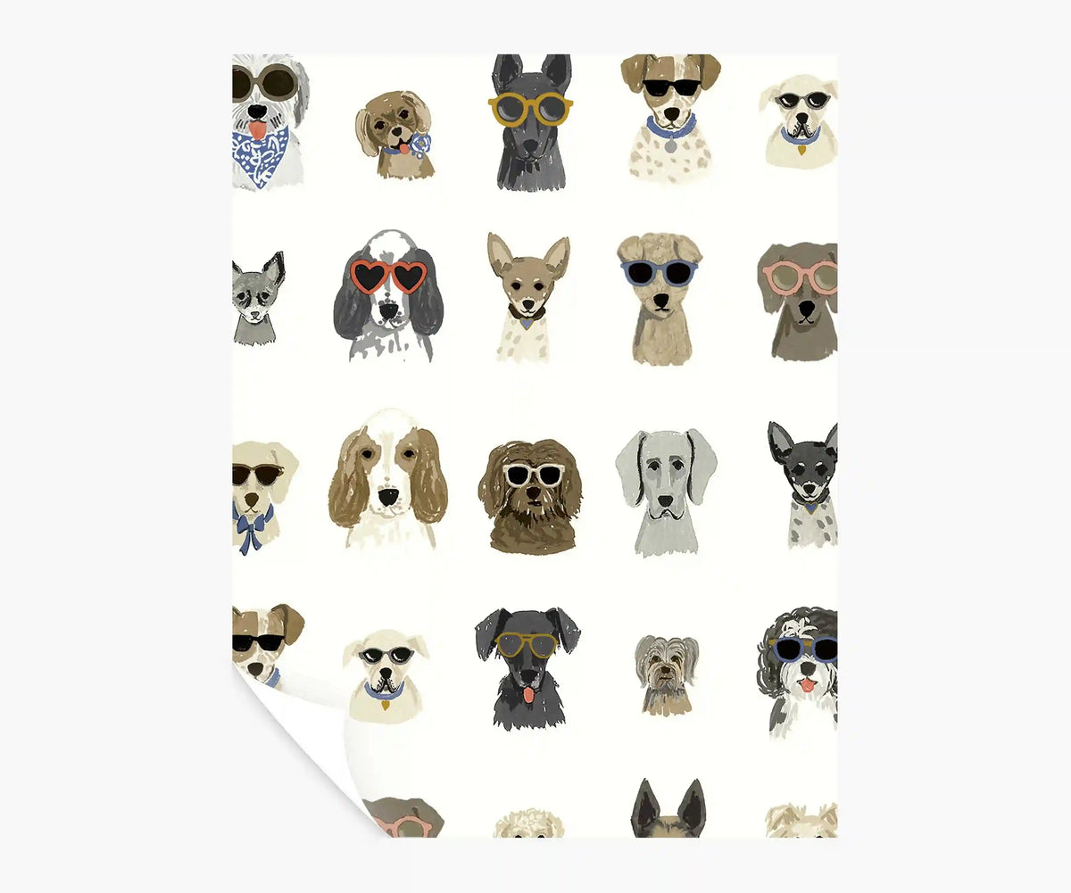 Dog Days Peel & Stick Wallpaper Sample - White Multi