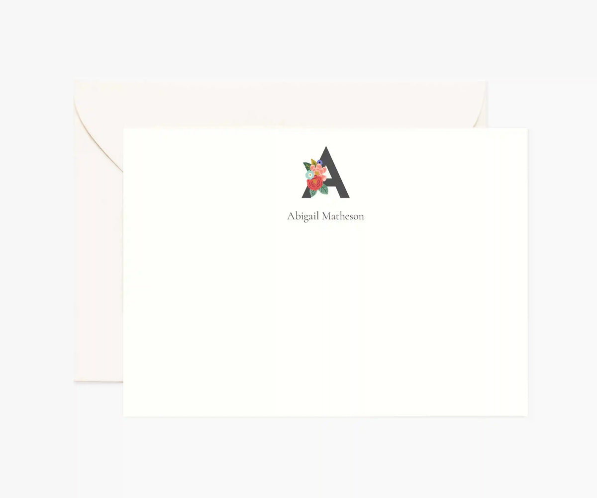Monogram Personalized Stationery - A