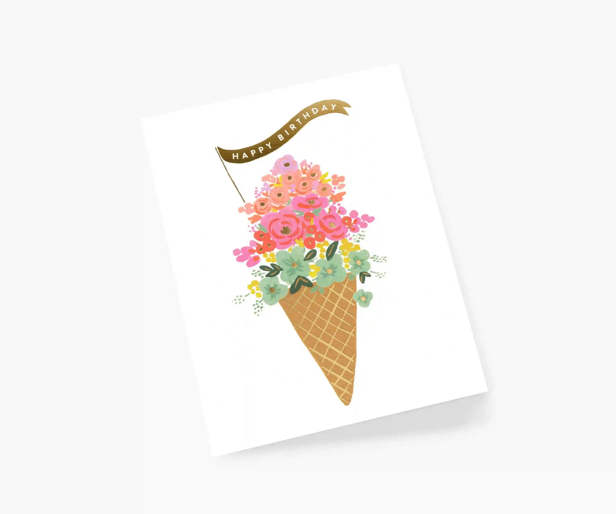 Ice Cream Birthday Card - Single Card