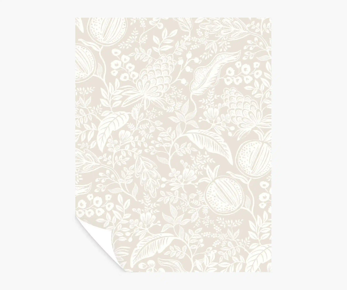 Pomegranate Peel & Stick Wallpaper Sample - Beige & White
