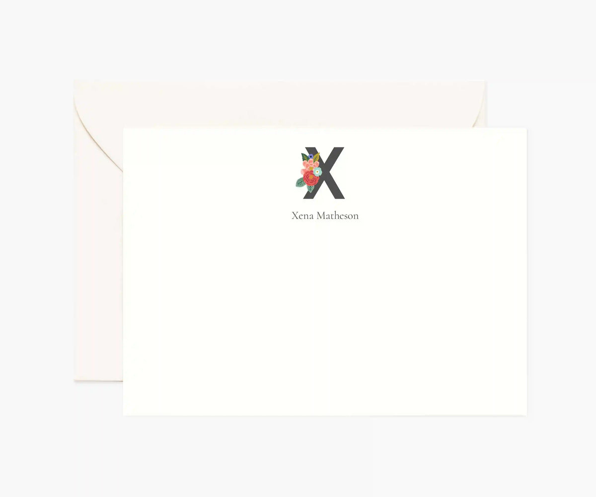 Monogram Personalized Stationery - X