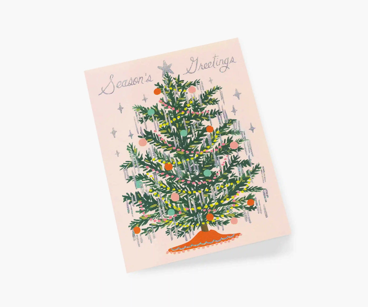 Tinsel Tree Holiday Card - Single Card