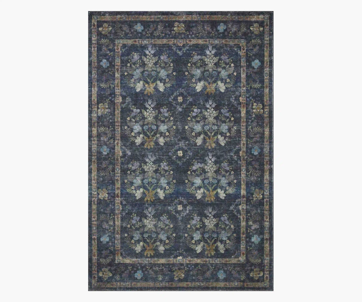 Courtyard Seville Printed Rug - Navy