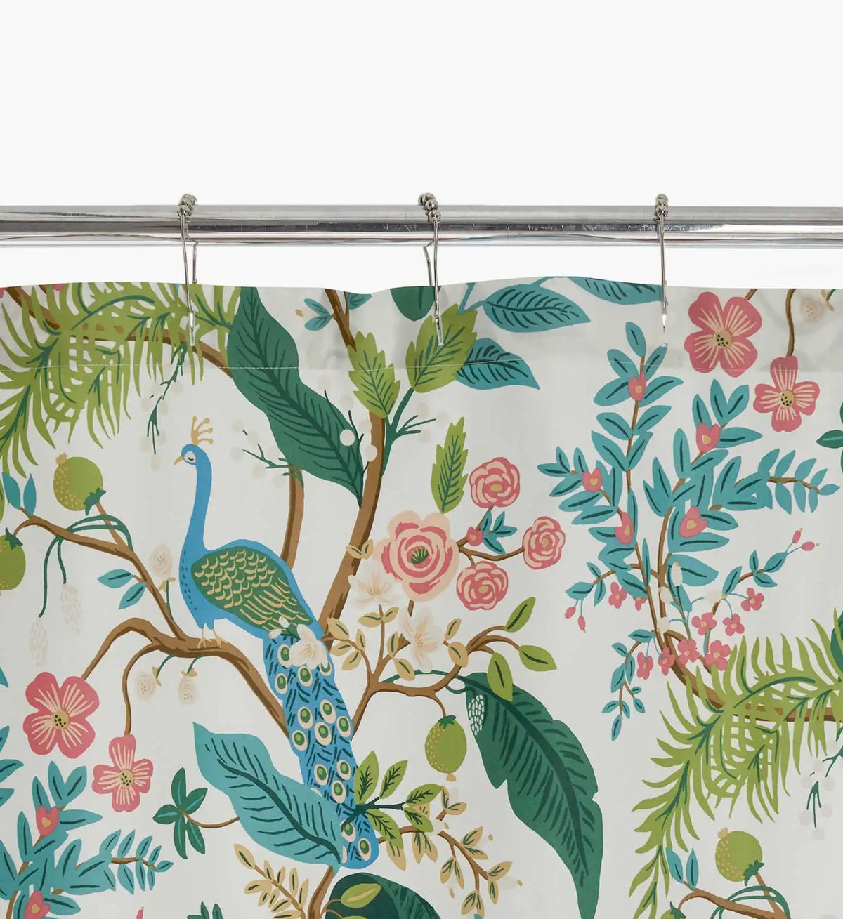 Sateen Shower Curtain - Peacock White