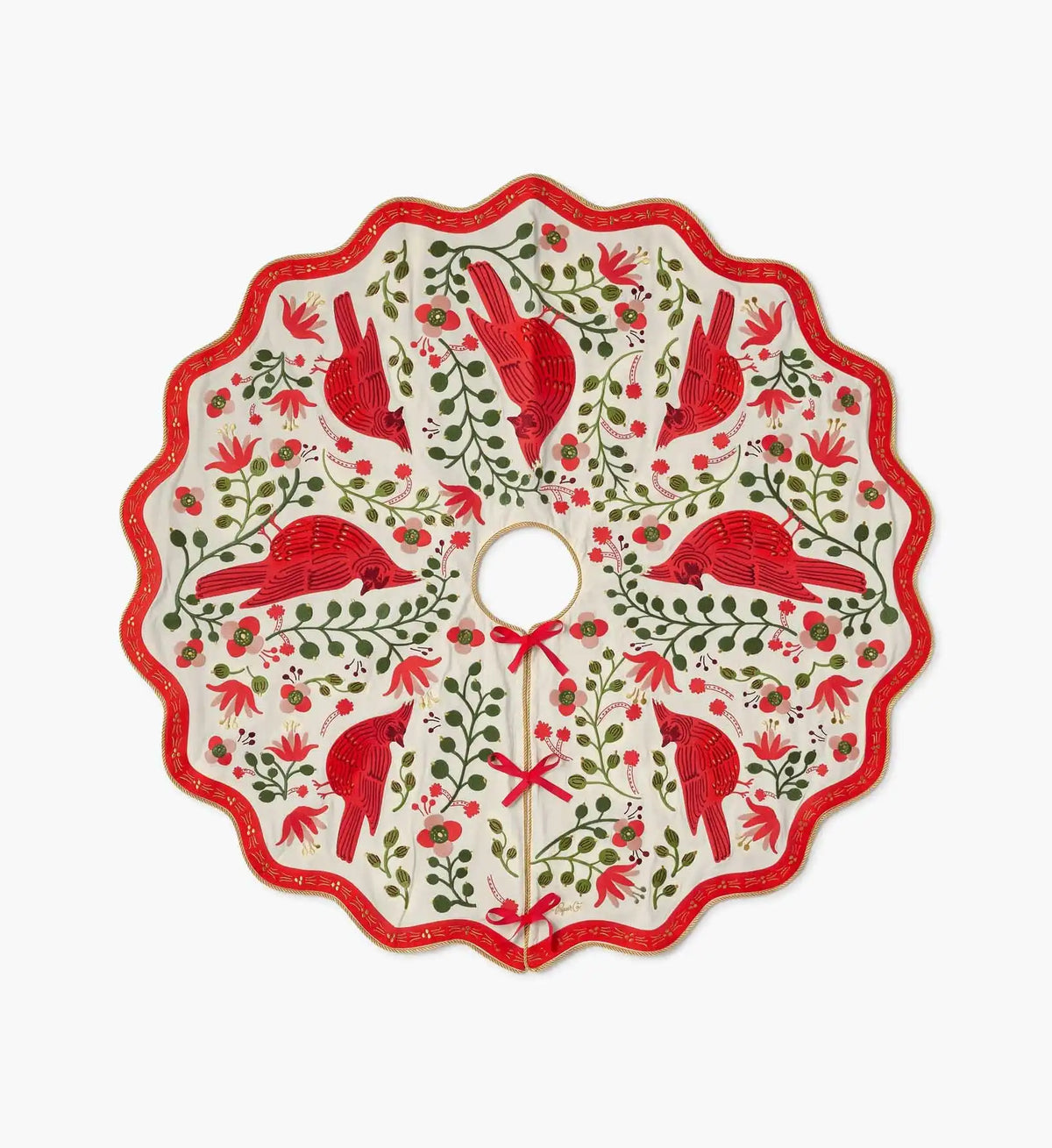 Embroidered Tree Skirt - Cardinals
