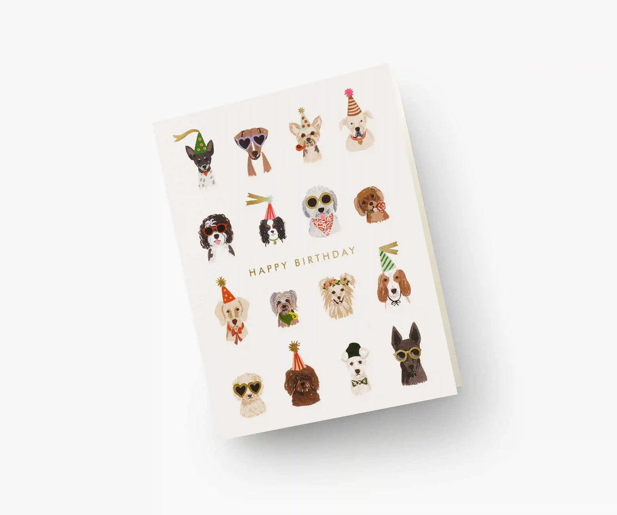 Party Pups Birthday Card - Single Card