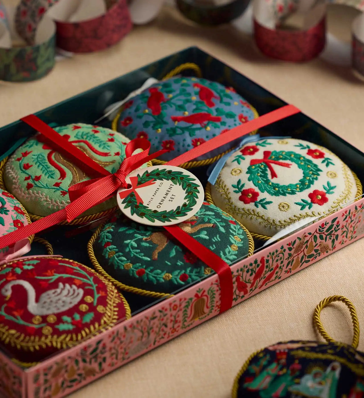 Embroidered Ornament Set - Christmastide