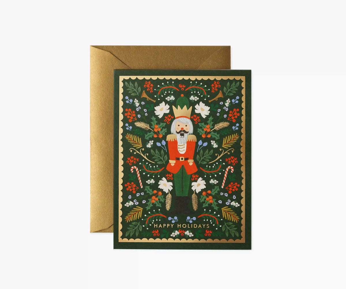 Evergreen Nutcracker Holiday Card - Single Card