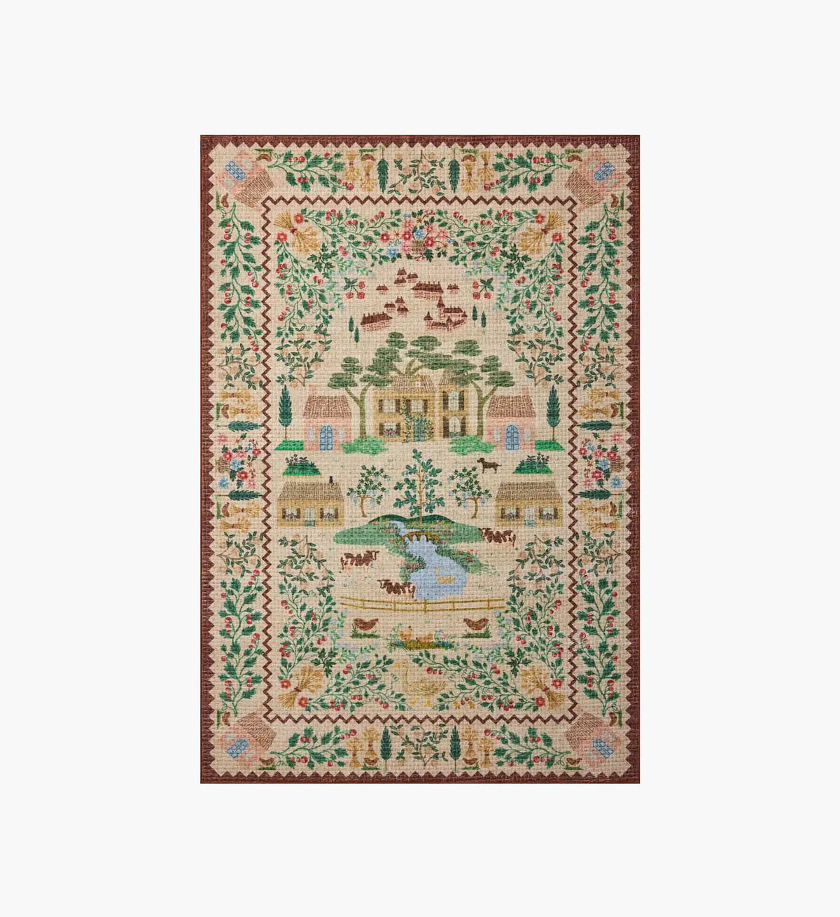 Orchard Country Farm Washable Rug - Ivory