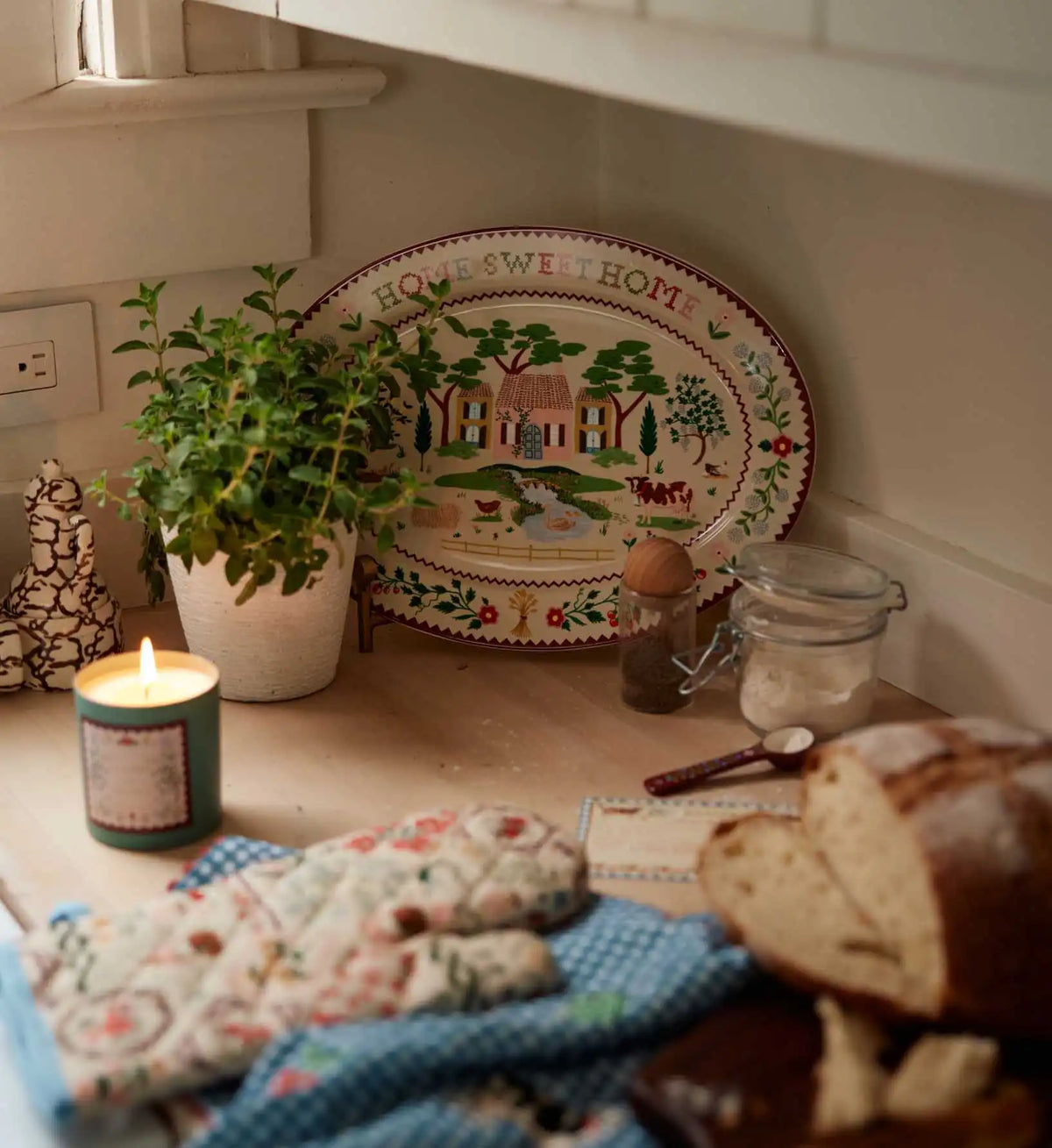 Large Porcelain Serving Platter - Home Sweet Home